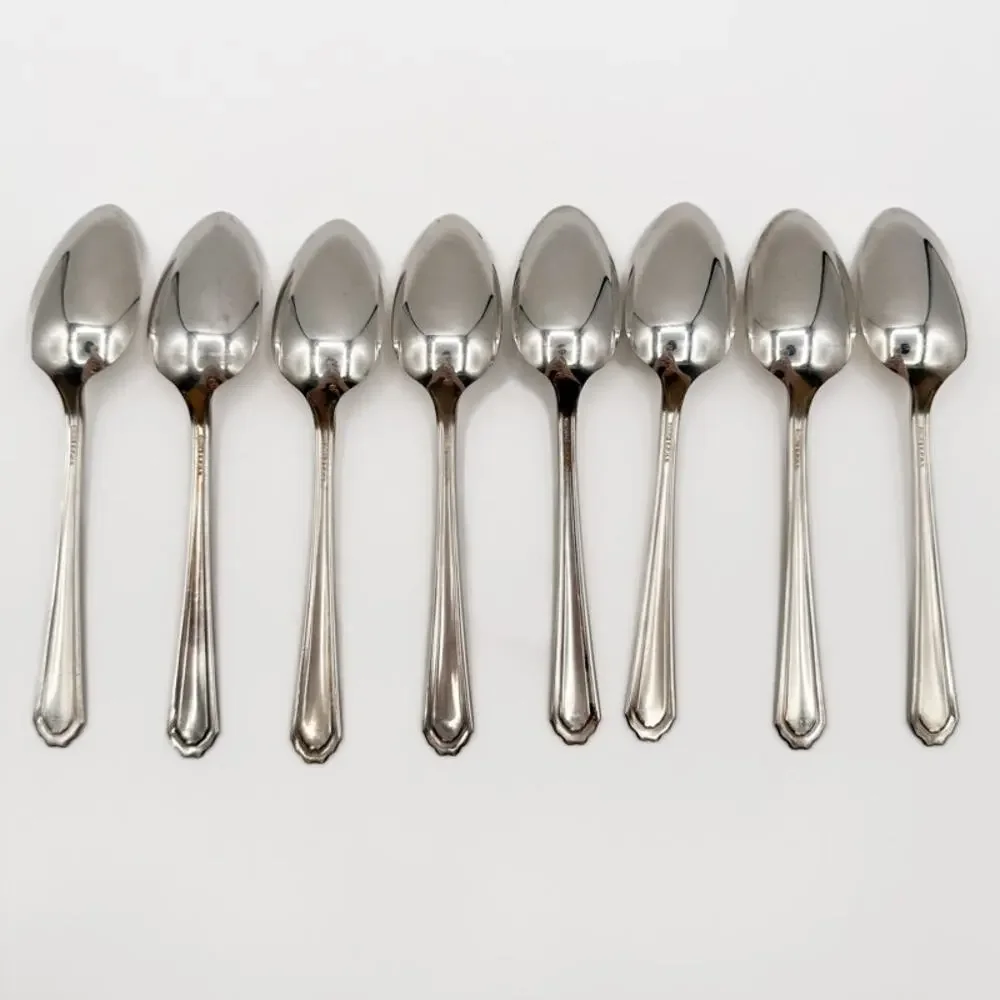 Atq Art Deco National Silver Co EPNS Silver Plate Tea Spoons 